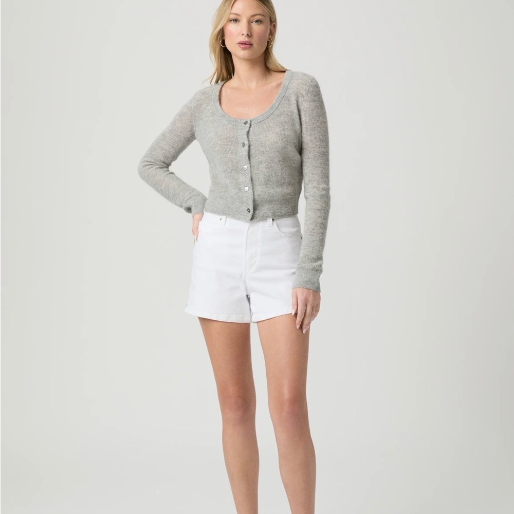 PAIGE Crisp White Deni Shorts